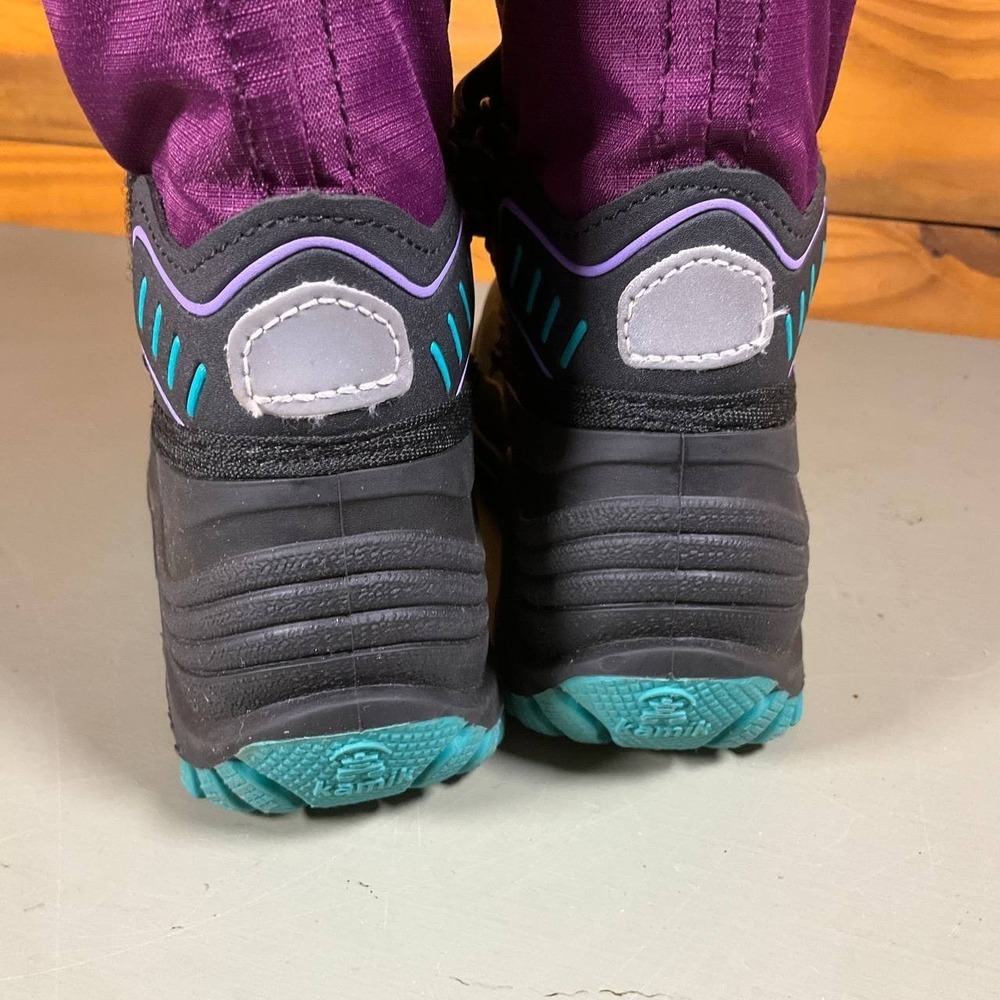 Kamik Youth Snowcoast 3 Snow Boots Purple & Teal Winter Easy‎ On/Off Size 13 - Picture 7 of 16